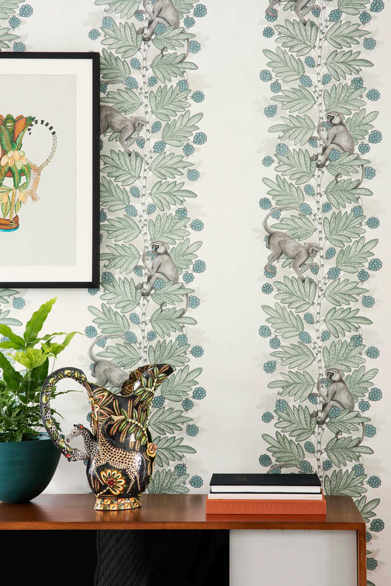 Tapete Acacia - White/ Green/ Blue