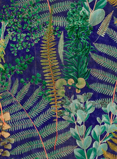 Tapete Green Sanctuary - Midnight & Blue