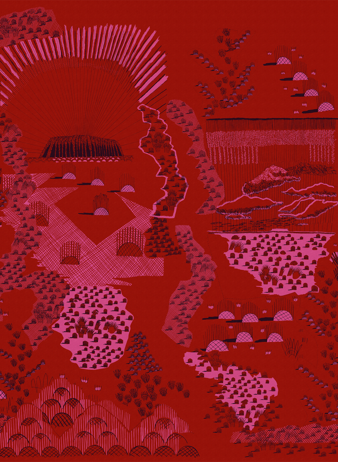 Wandbild Ayers Rock - Valentine