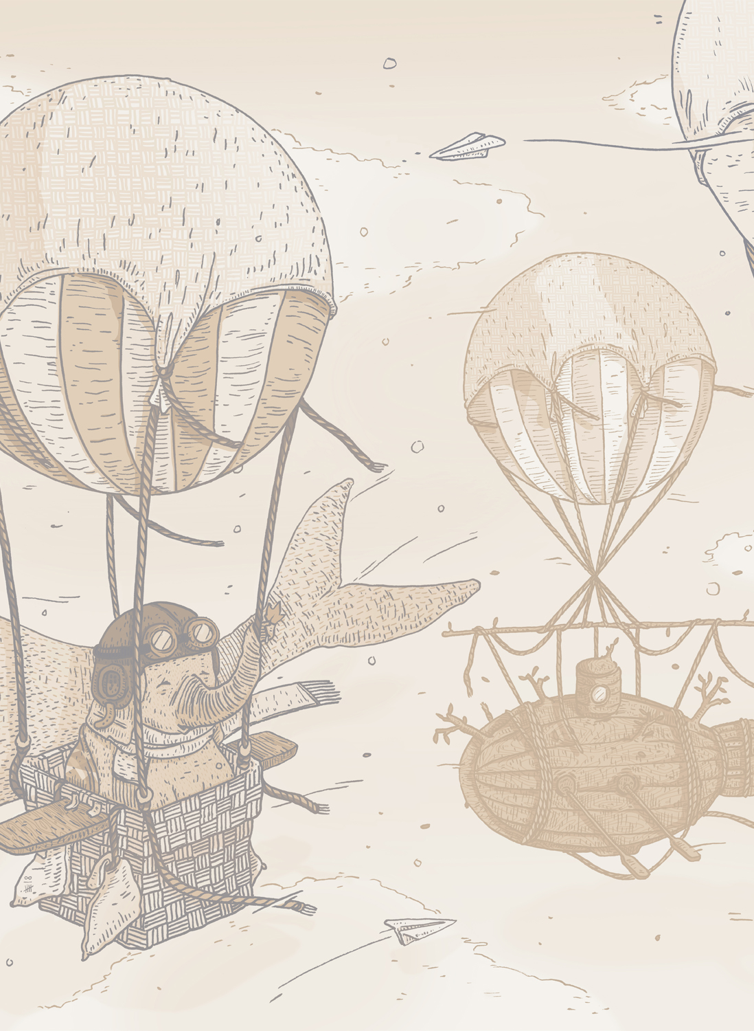 Wandbild Ballon Rides - Twilight