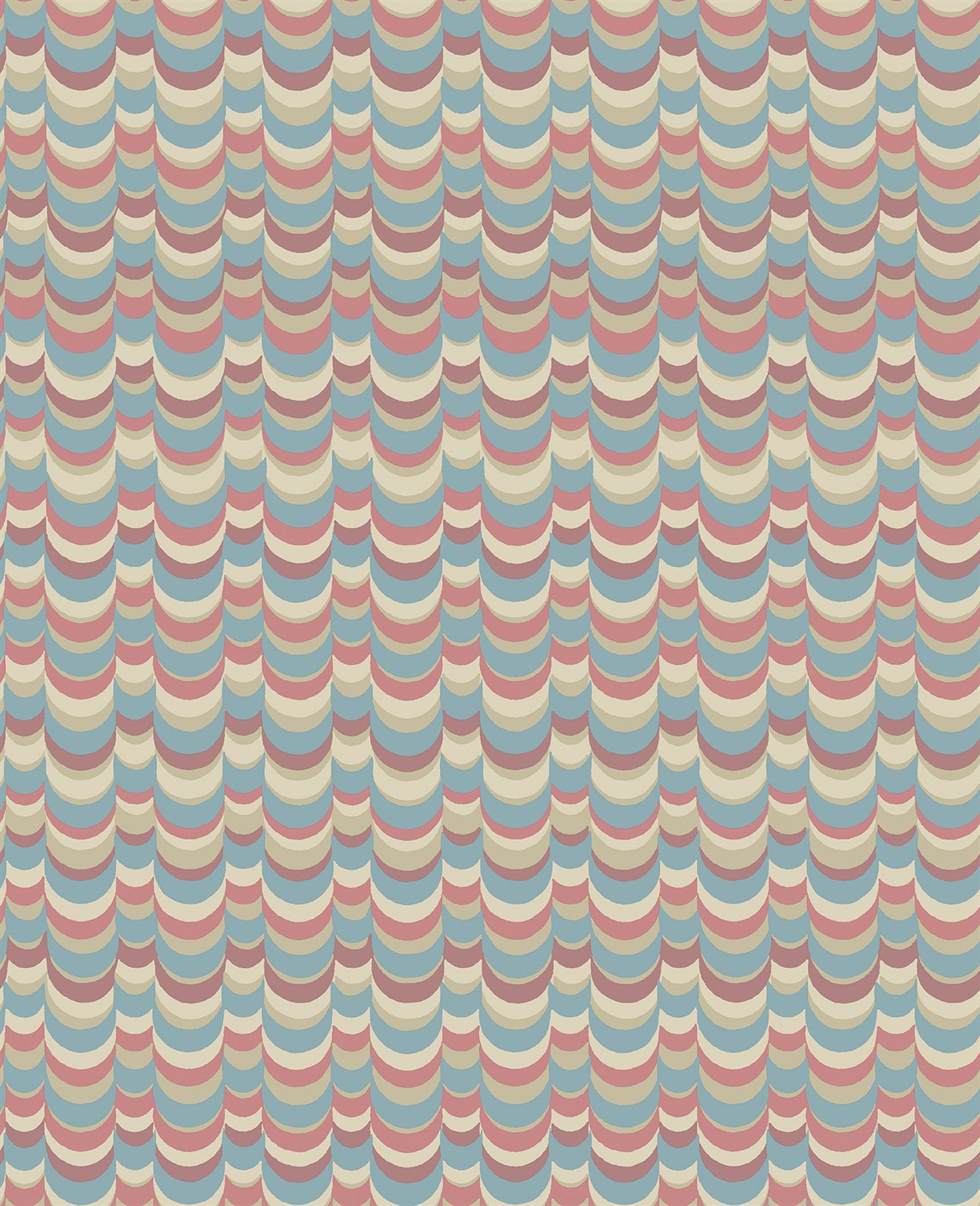 Wallpaper Wavelet - Pompadour, Tuscan Red & Stone