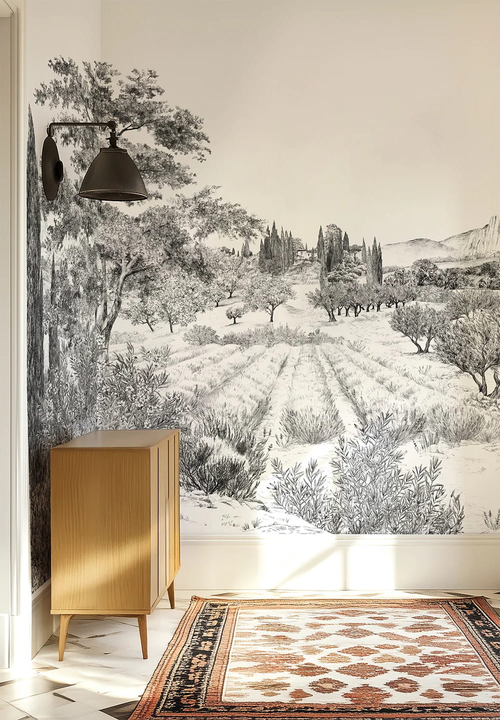 Wandbild Provence - Grisaille Panel A