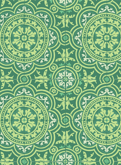 Tapete Piccadilly - Mint on Forest