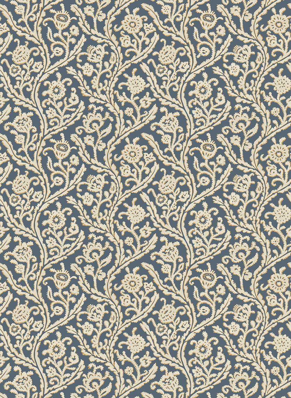 Papier peint Letti - Navy and Mustard