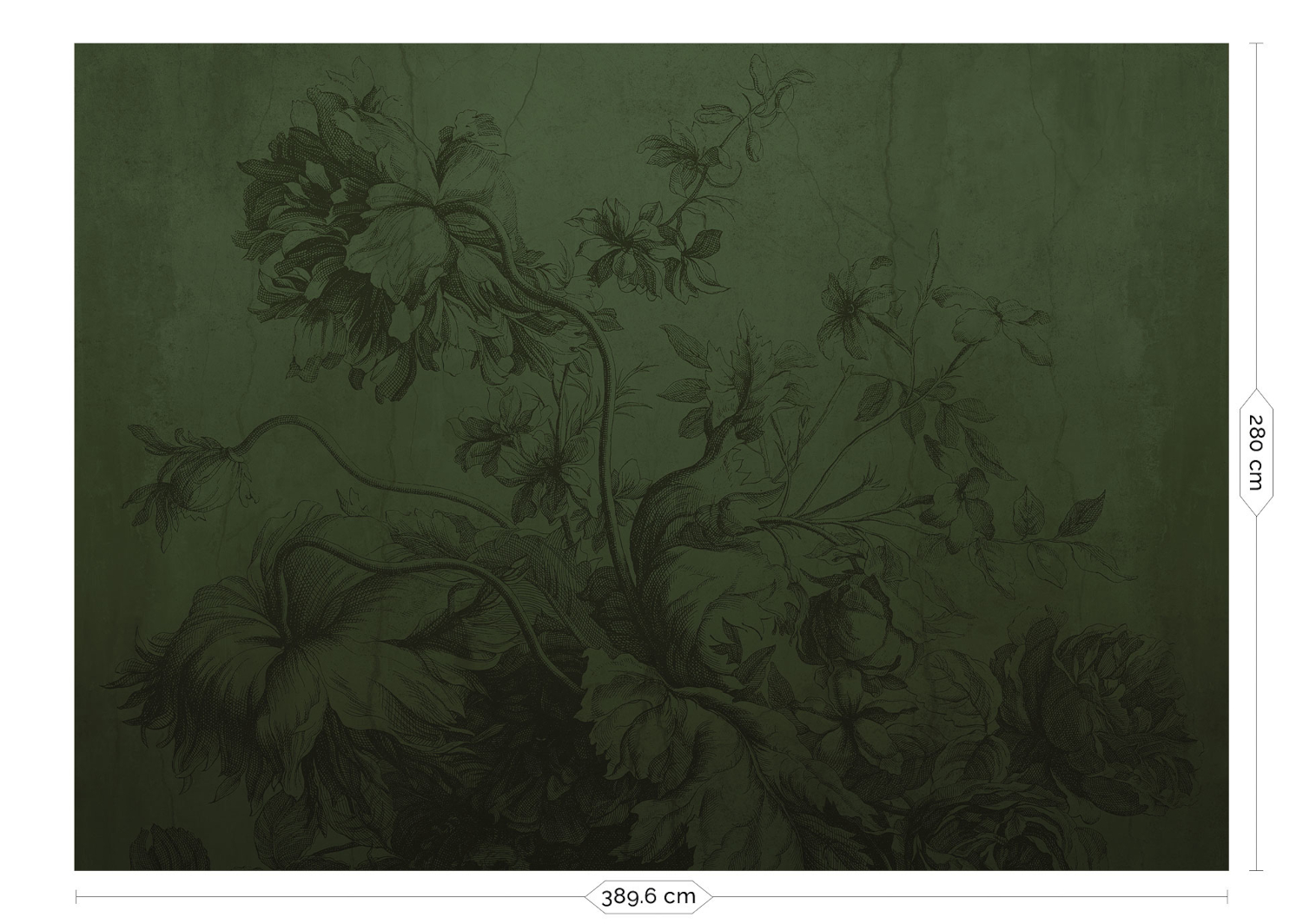 Wandbild Gradient Flowers Uyterlinde - Green 390 cm