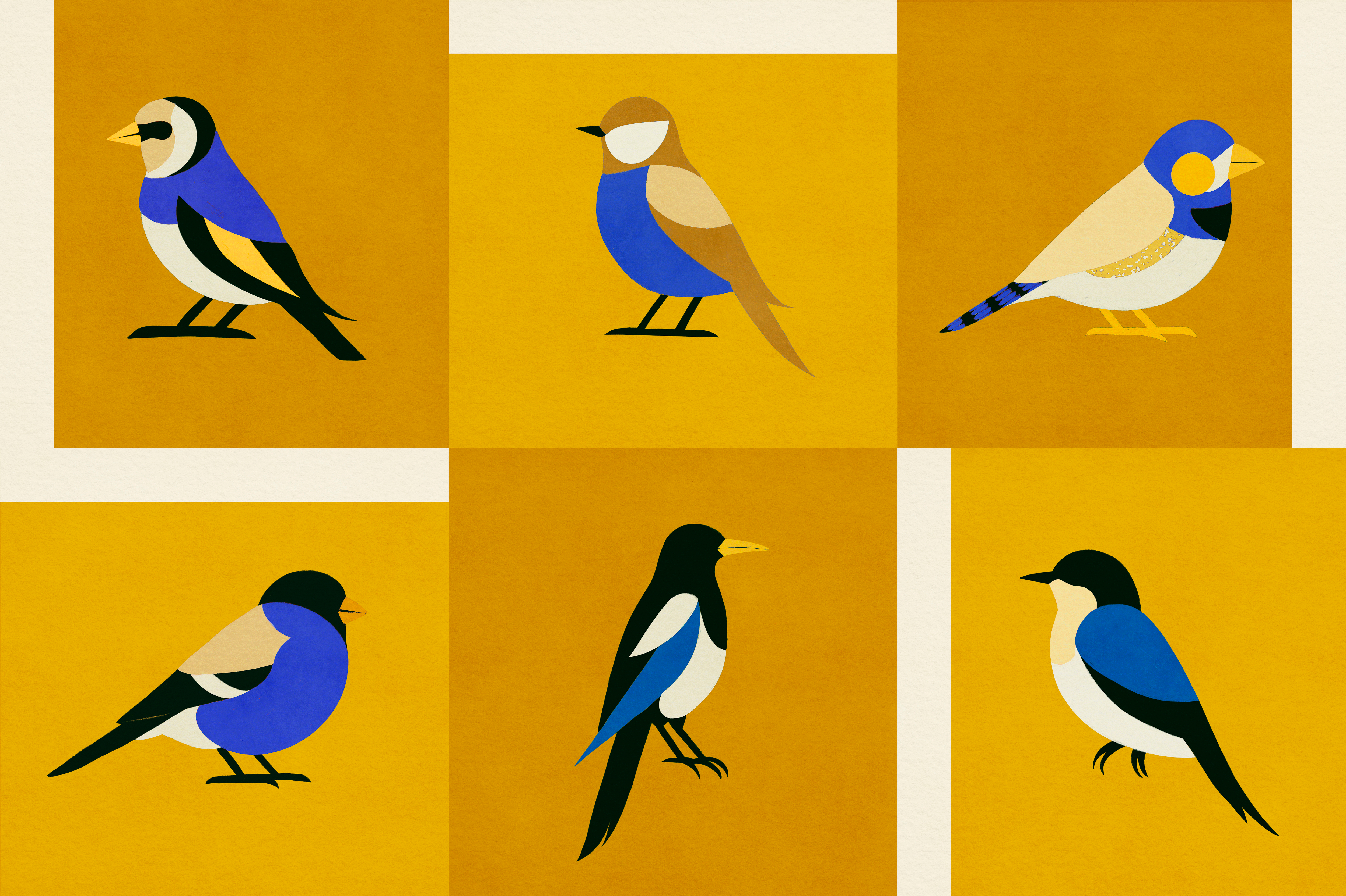 Tapete Like a Bird - Golden