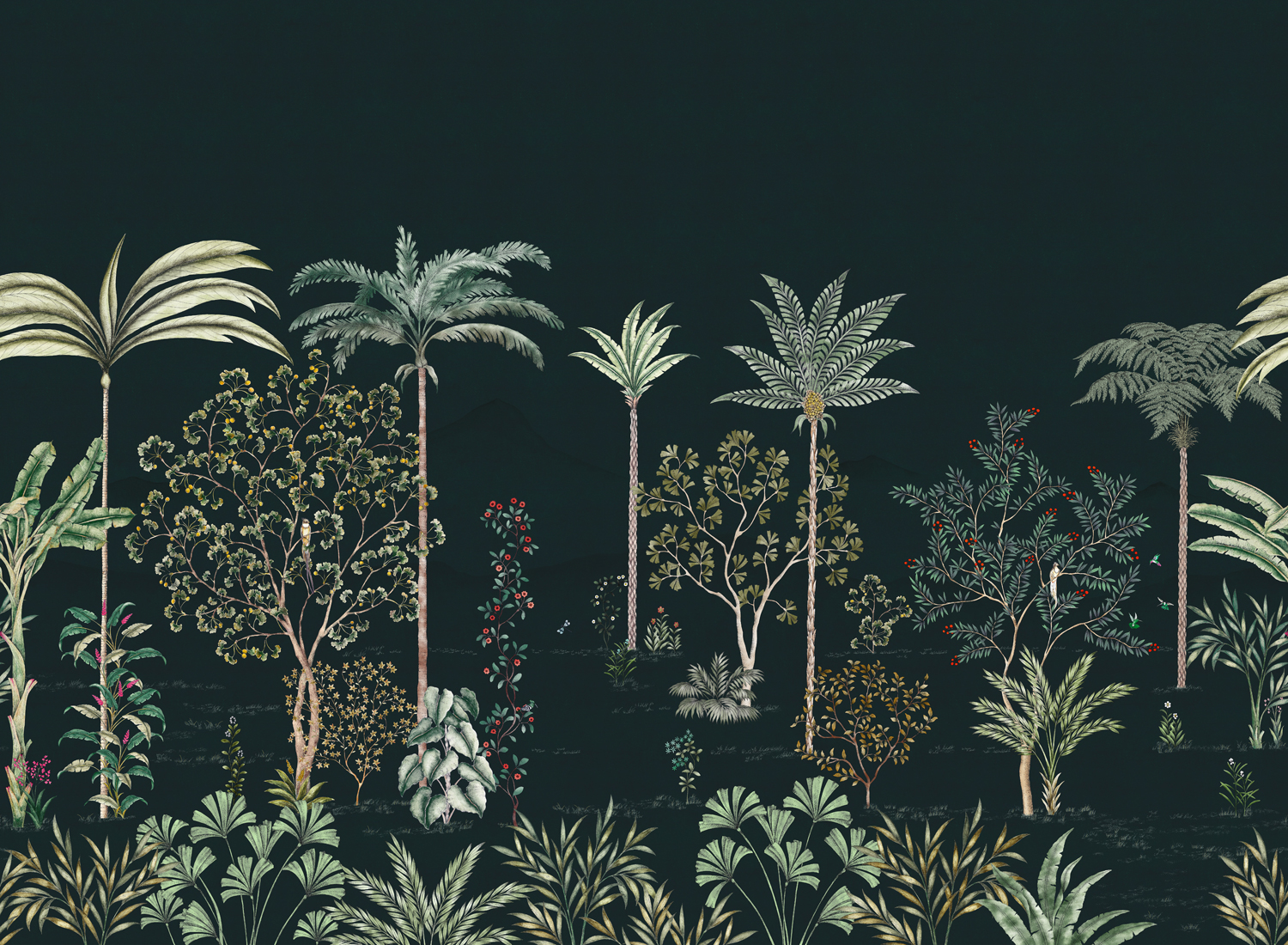 Wandbild Jardin des Oiseaux Nuit - Panel A