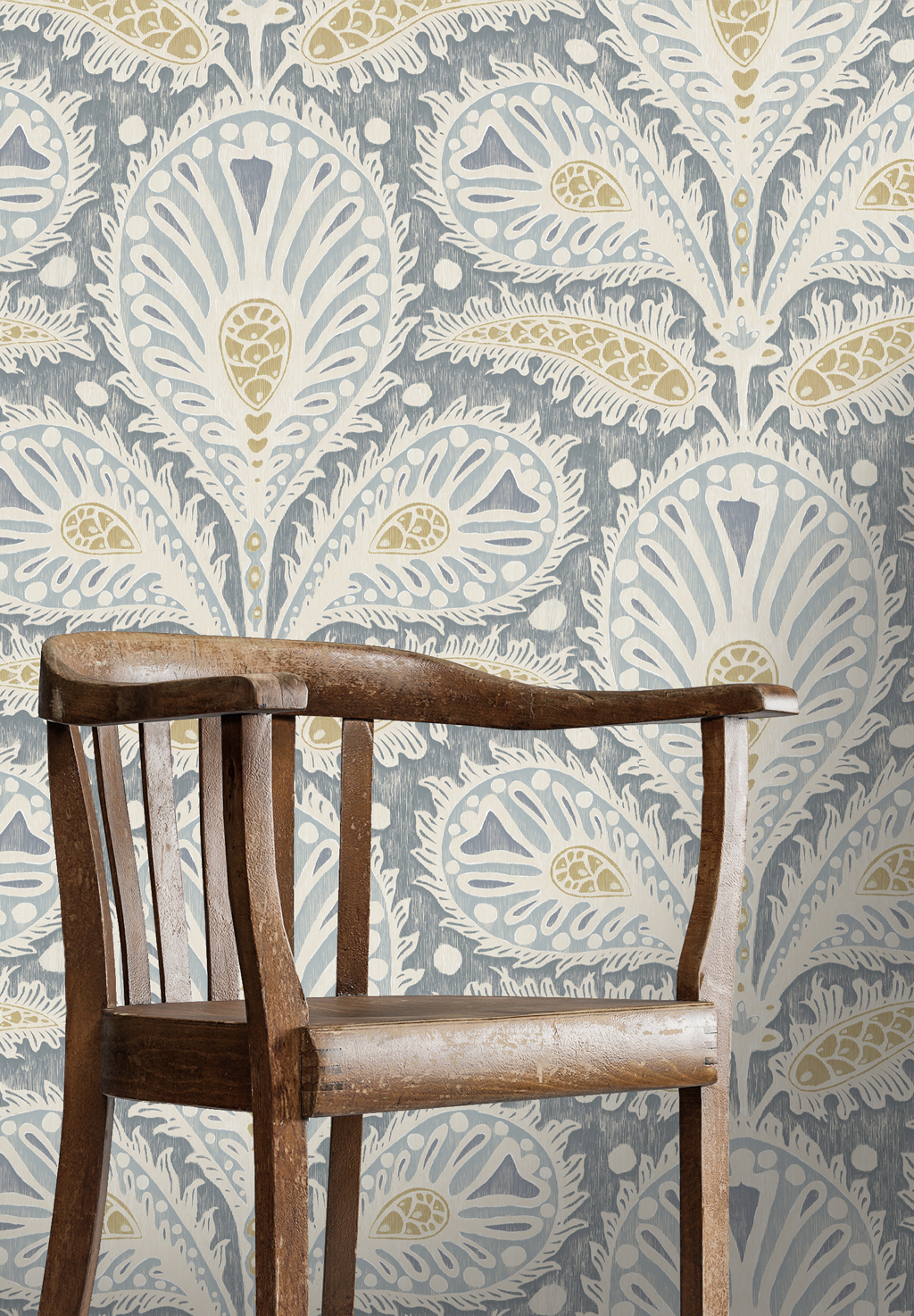 Tapete Ikat Clover - Blue and Yellow