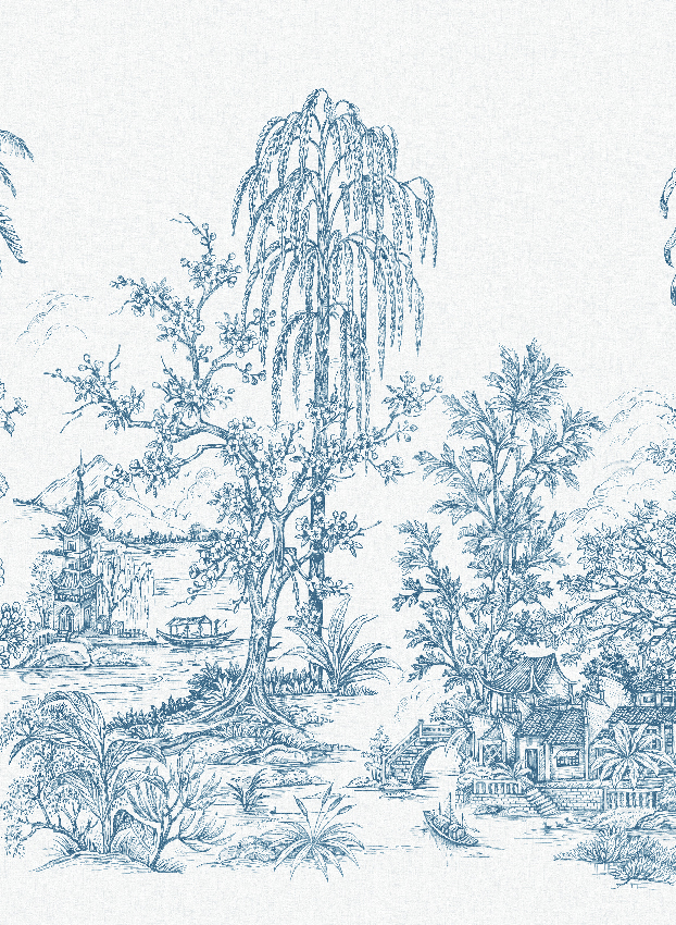 Wandbild Mandalay - White Blue Panel 3