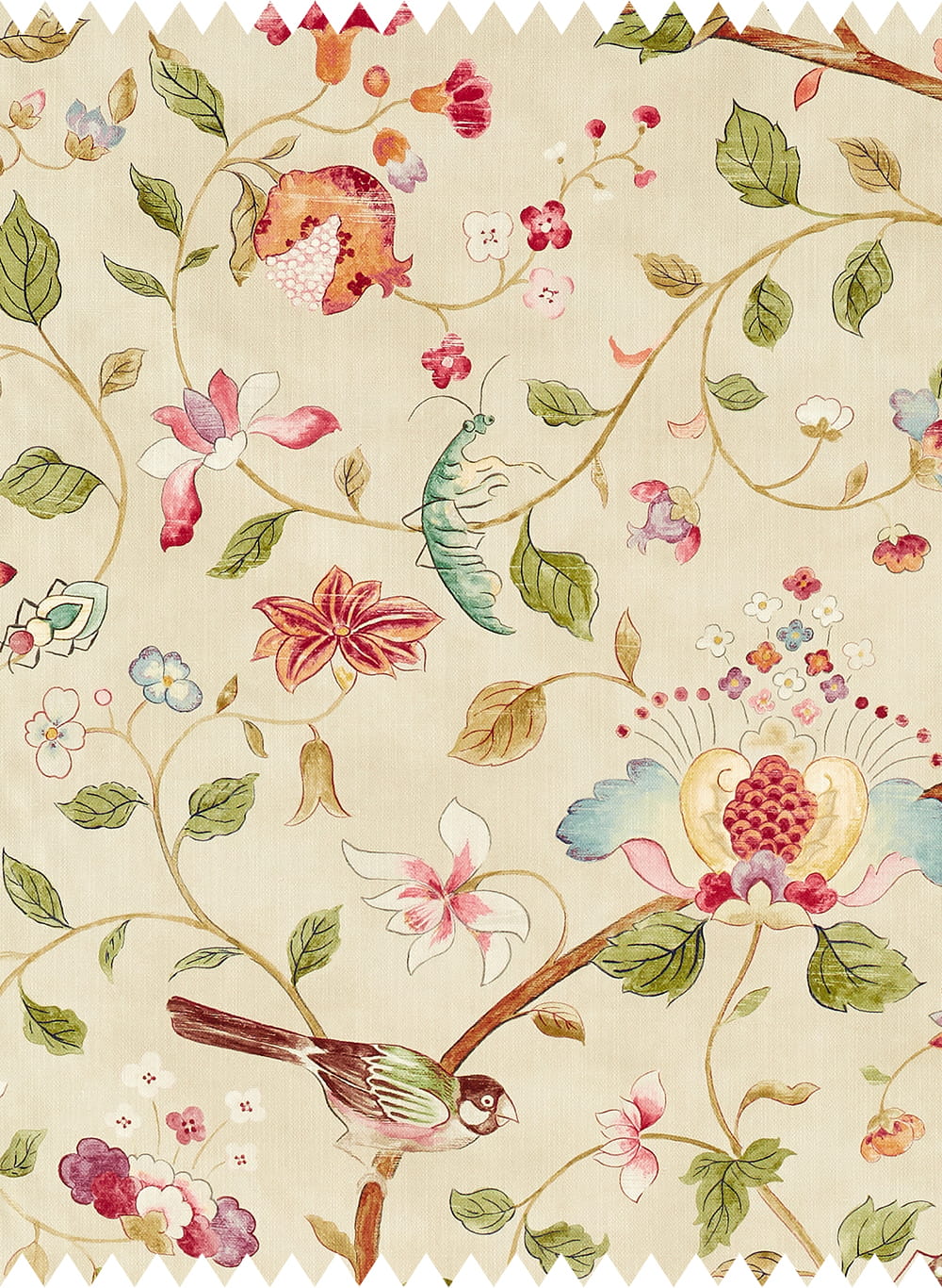 Stoff Arils Garden - Olive/ Mulberry