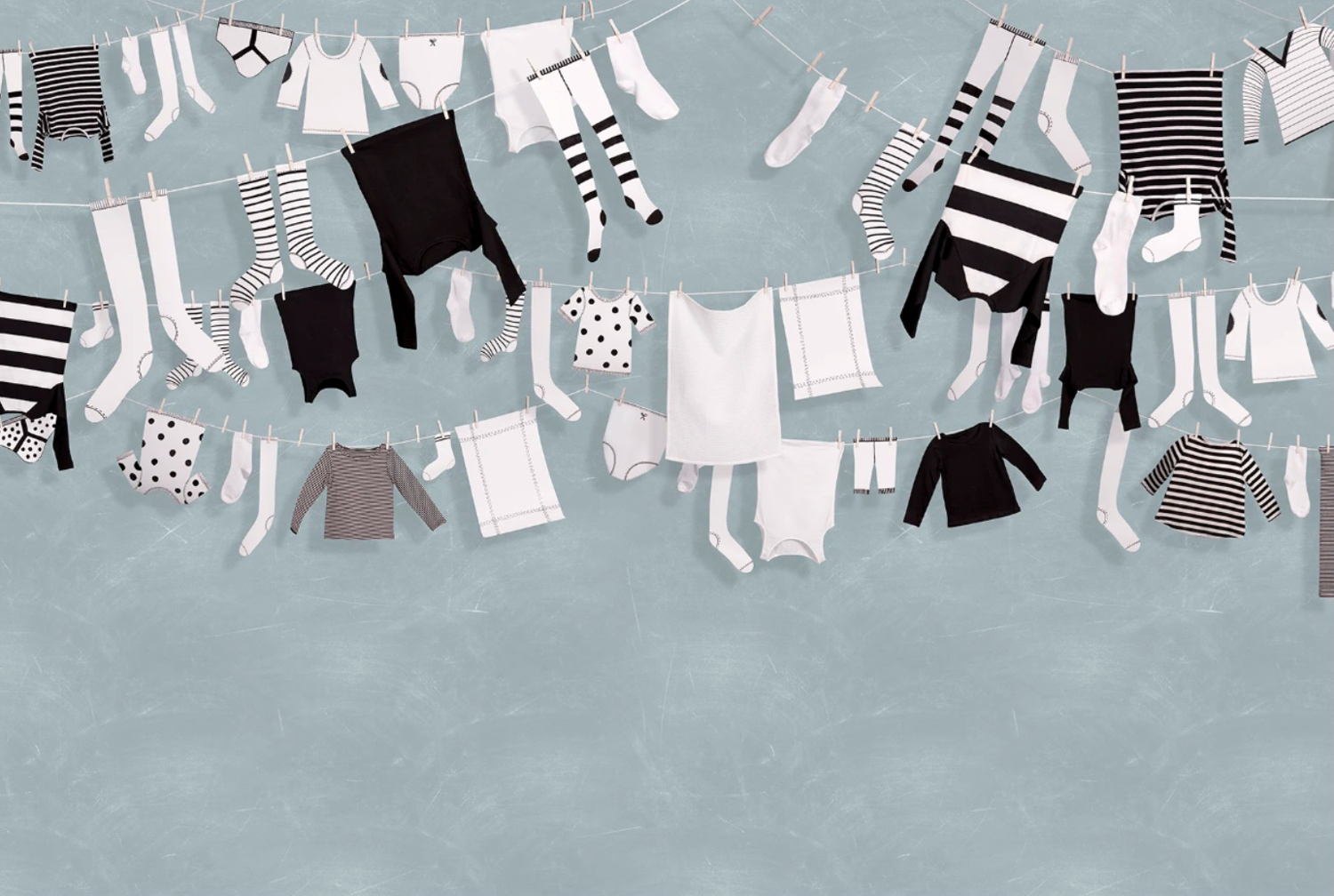 Wandbild Laundry Day - Blue