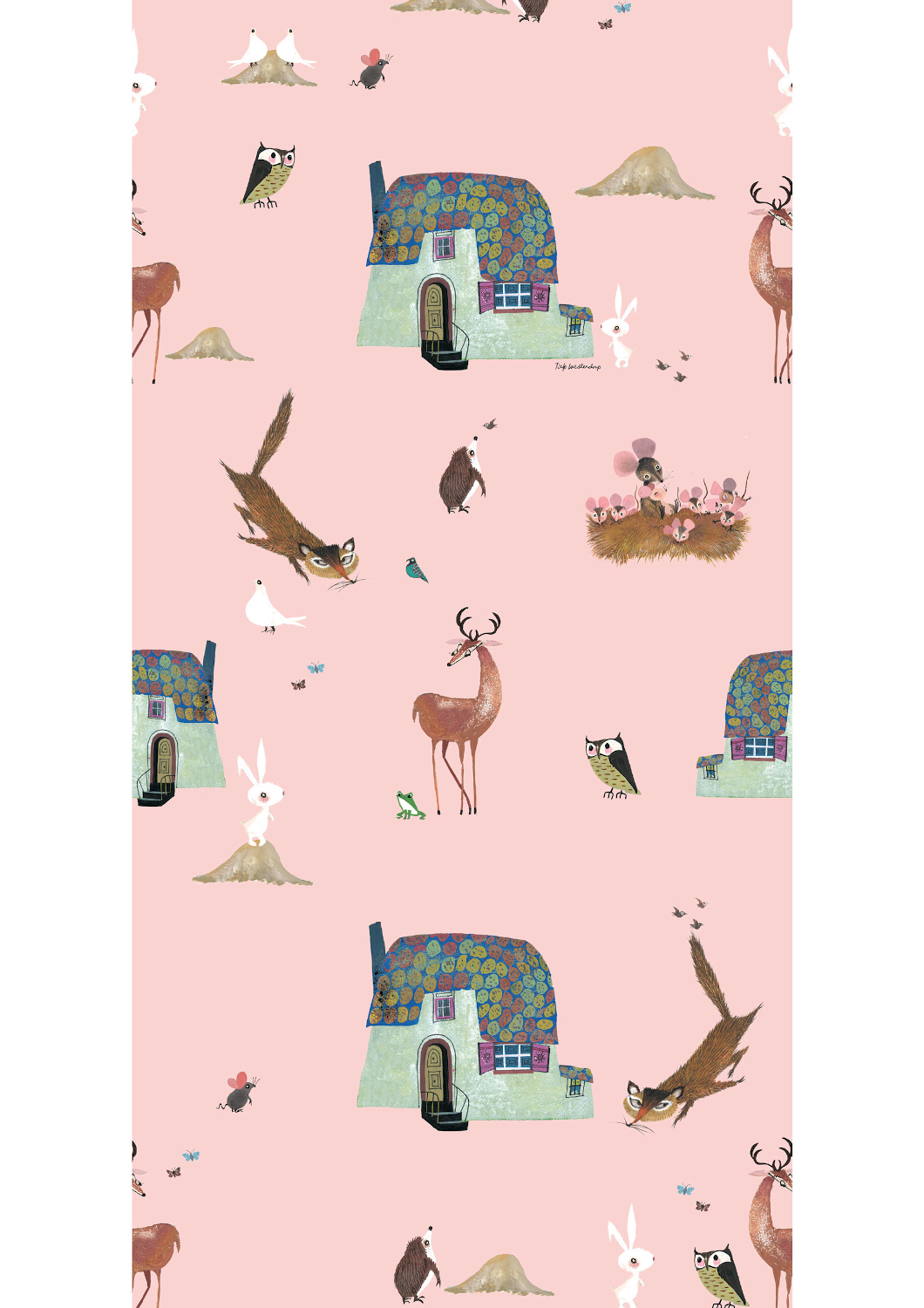 Tapete Forest Animals - Pink