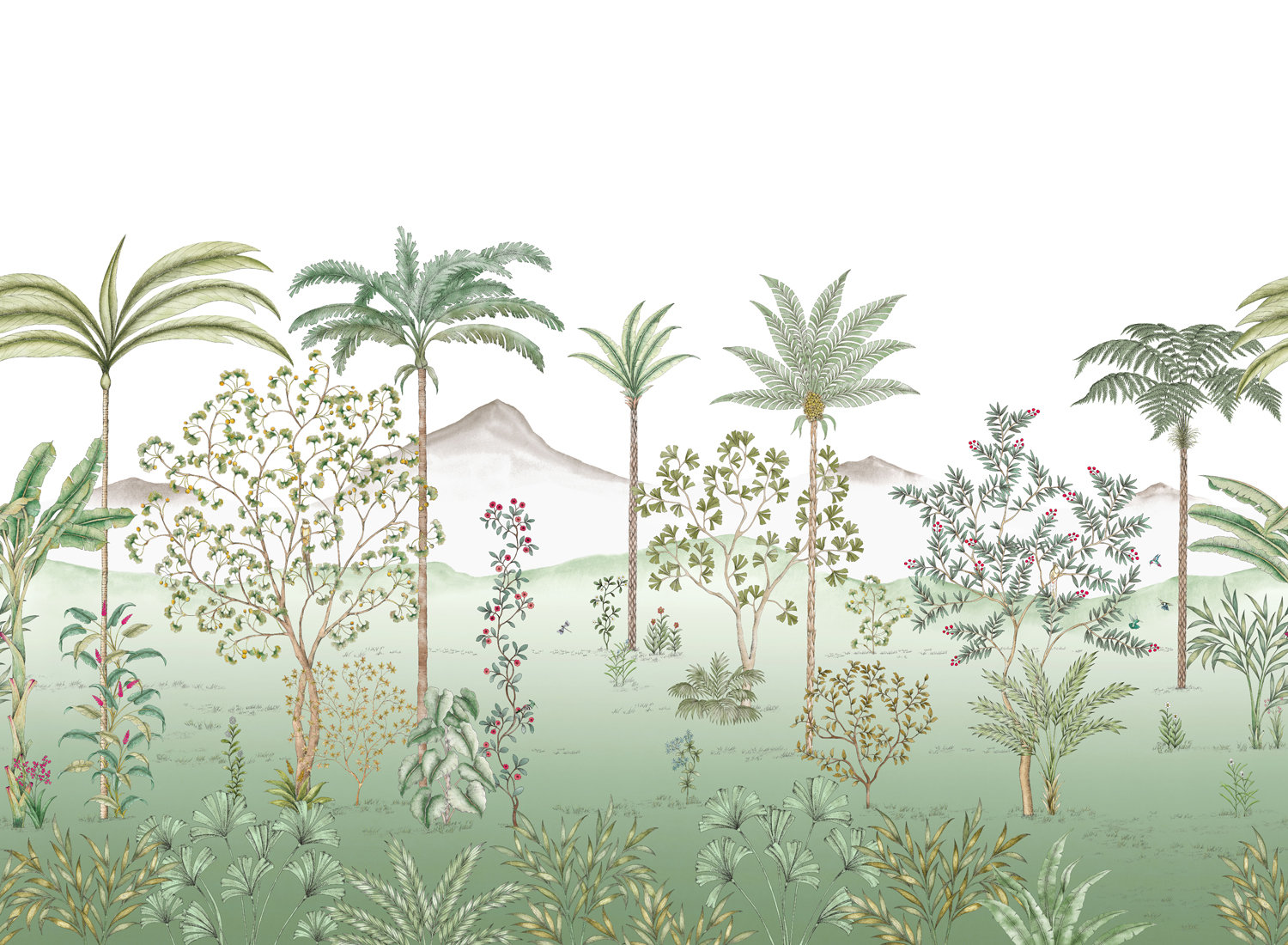 Wandbild Jardin des Oiseaux Jade - Panel A