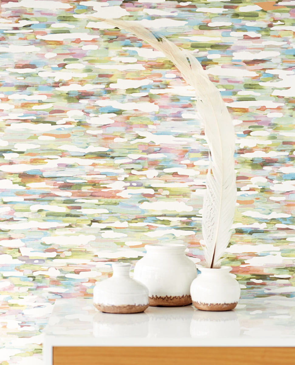 Tapete Shimmering - Mehrfarbig Pastell