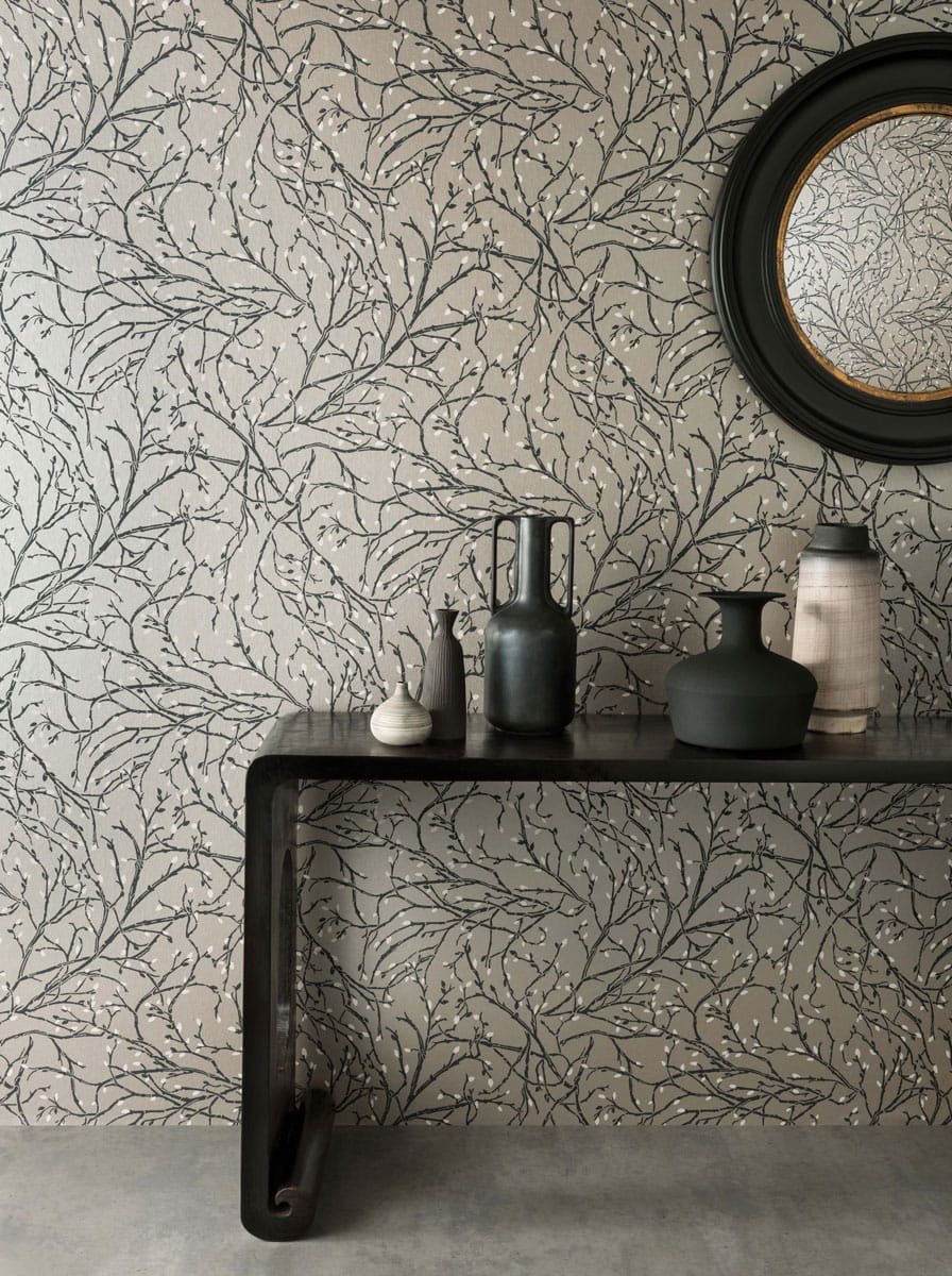 Tapete Twiggy - Pewter / Black / White