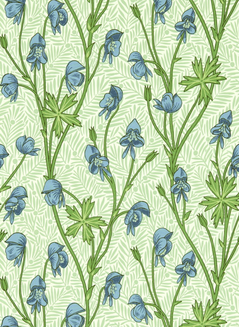 Tapete Monkshood - Cobalt/ Goblin Green