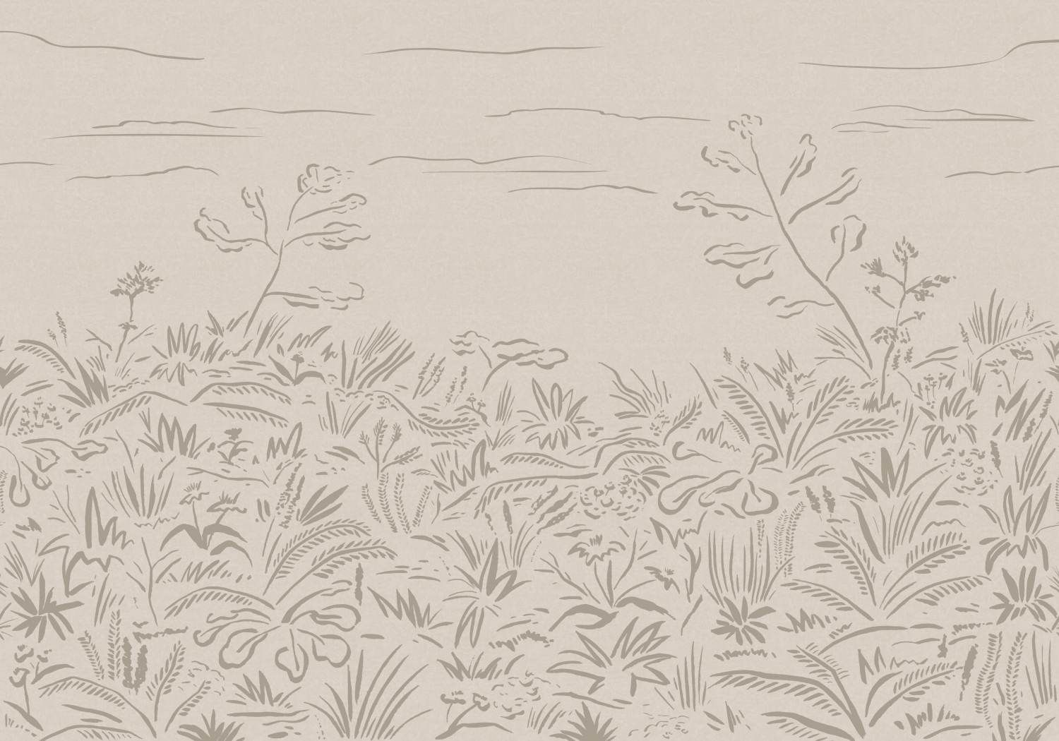 Wandbild Floral Cave - Grey