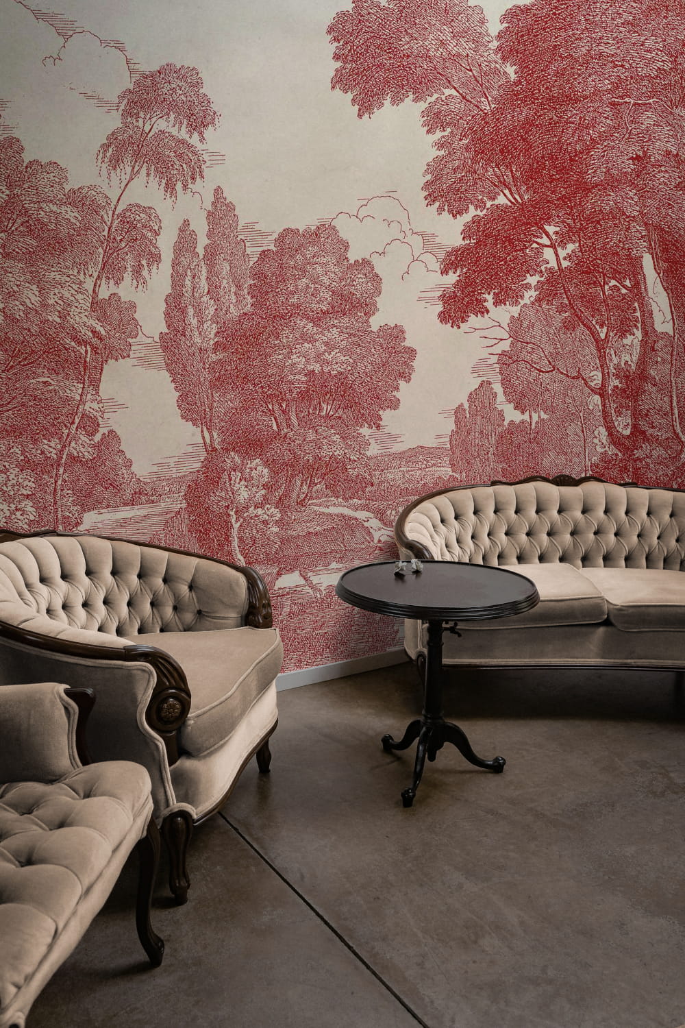 Wandbild Engraving - Red