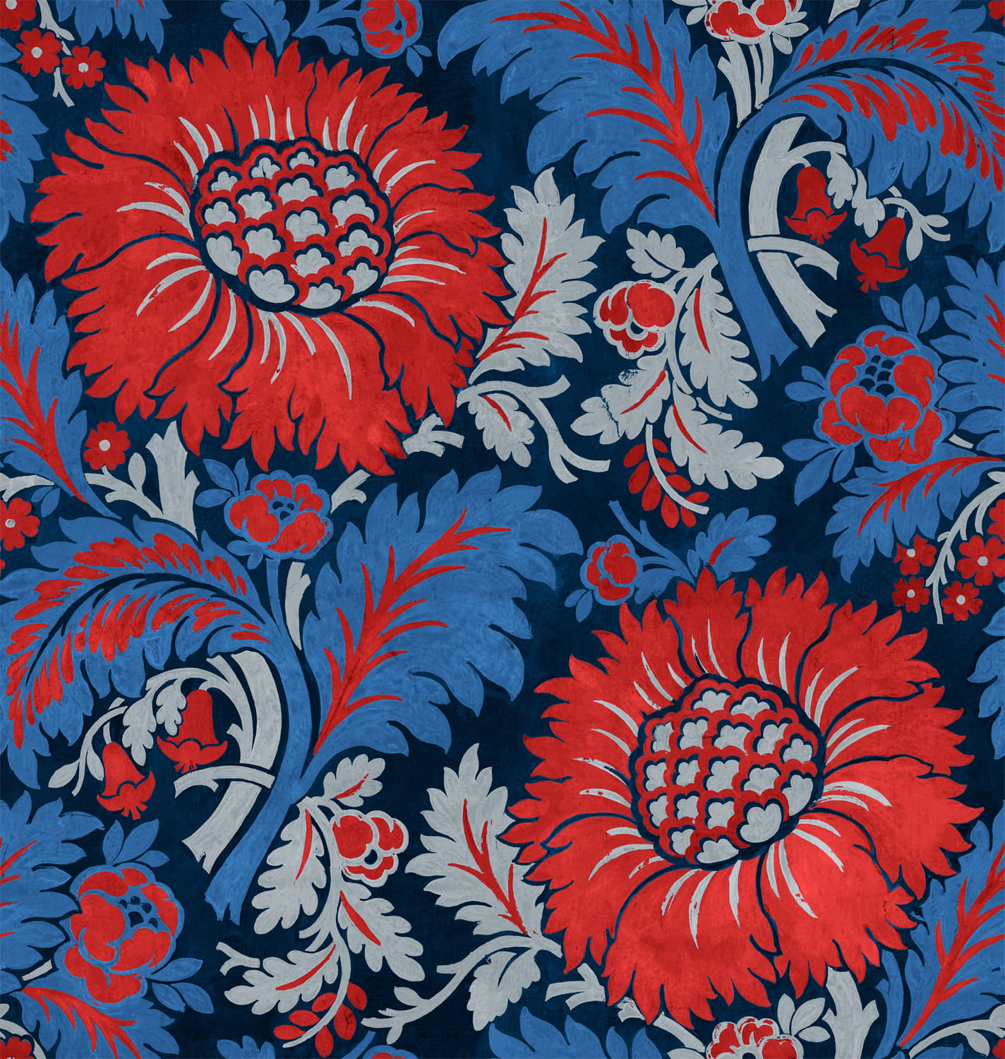 Stoff Chinese Damask - Sapphire