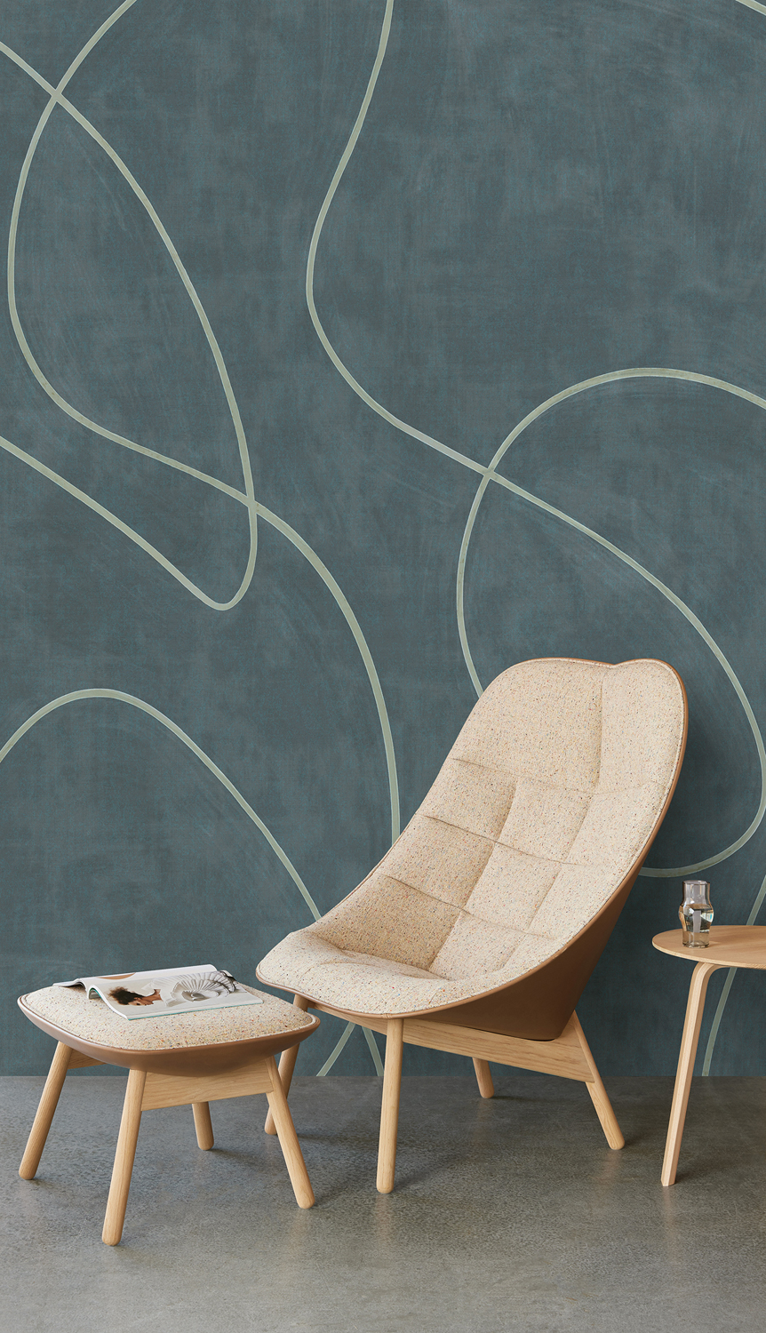 Wandbild Painted Lines - Indigo