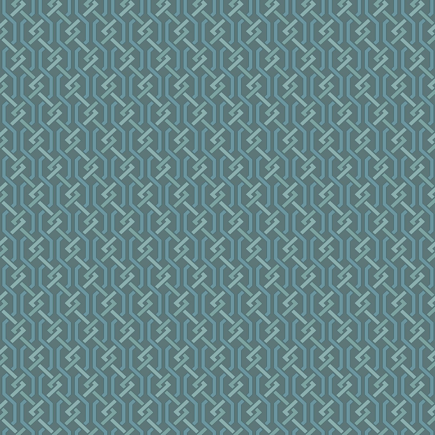 Wallpaper Fretwork - Teal & Viridian