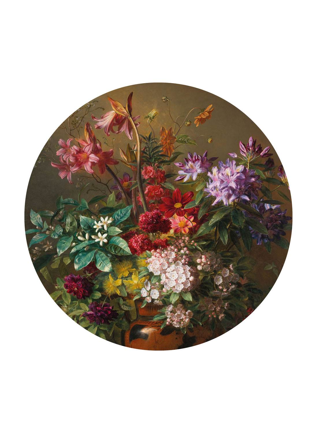 Mural Golden Age Flowers 7 Circle - M - 1.9m