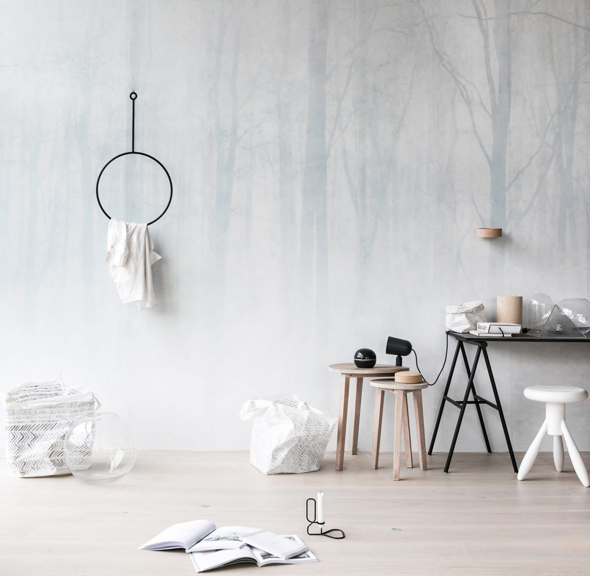 Wandbild Skog - Vinterskog
