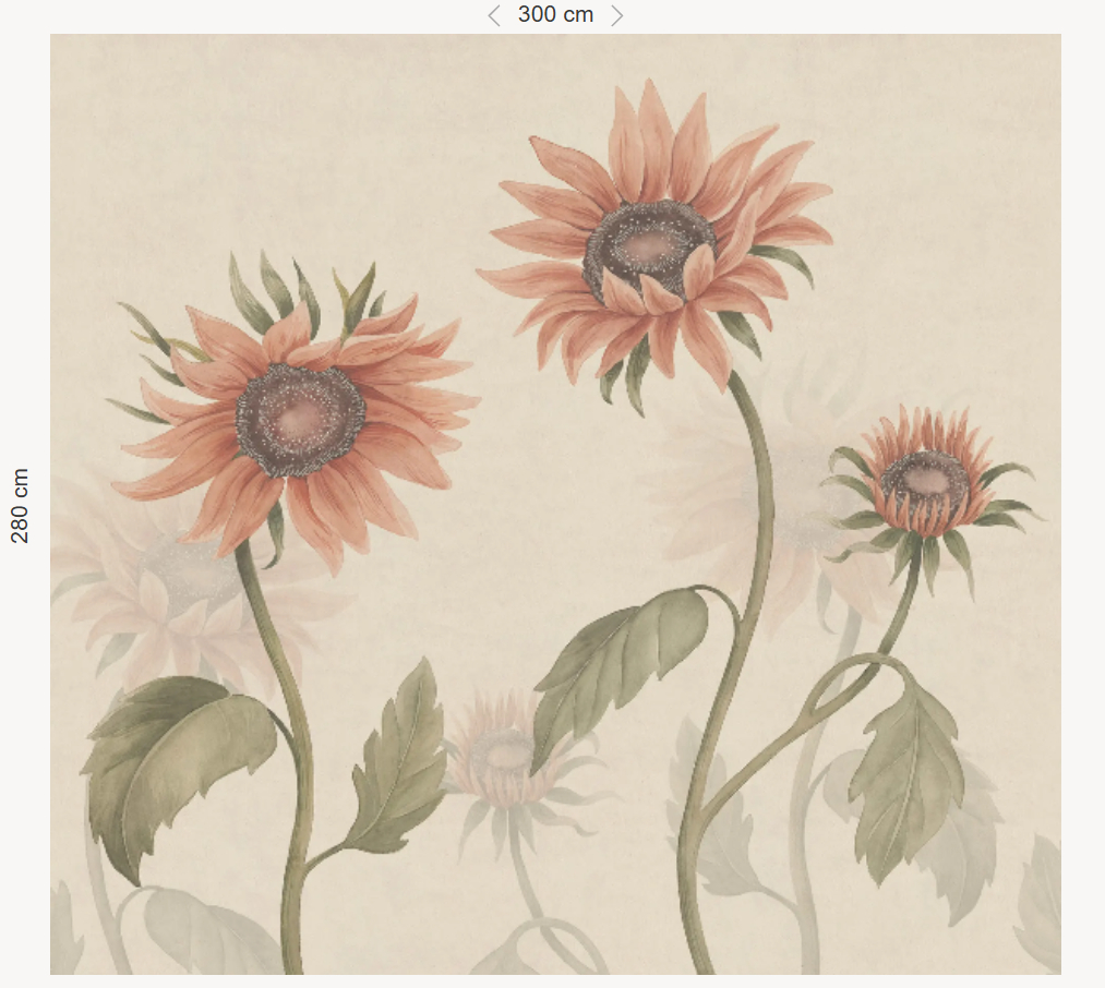 Wandbild Sunflowers - Peach