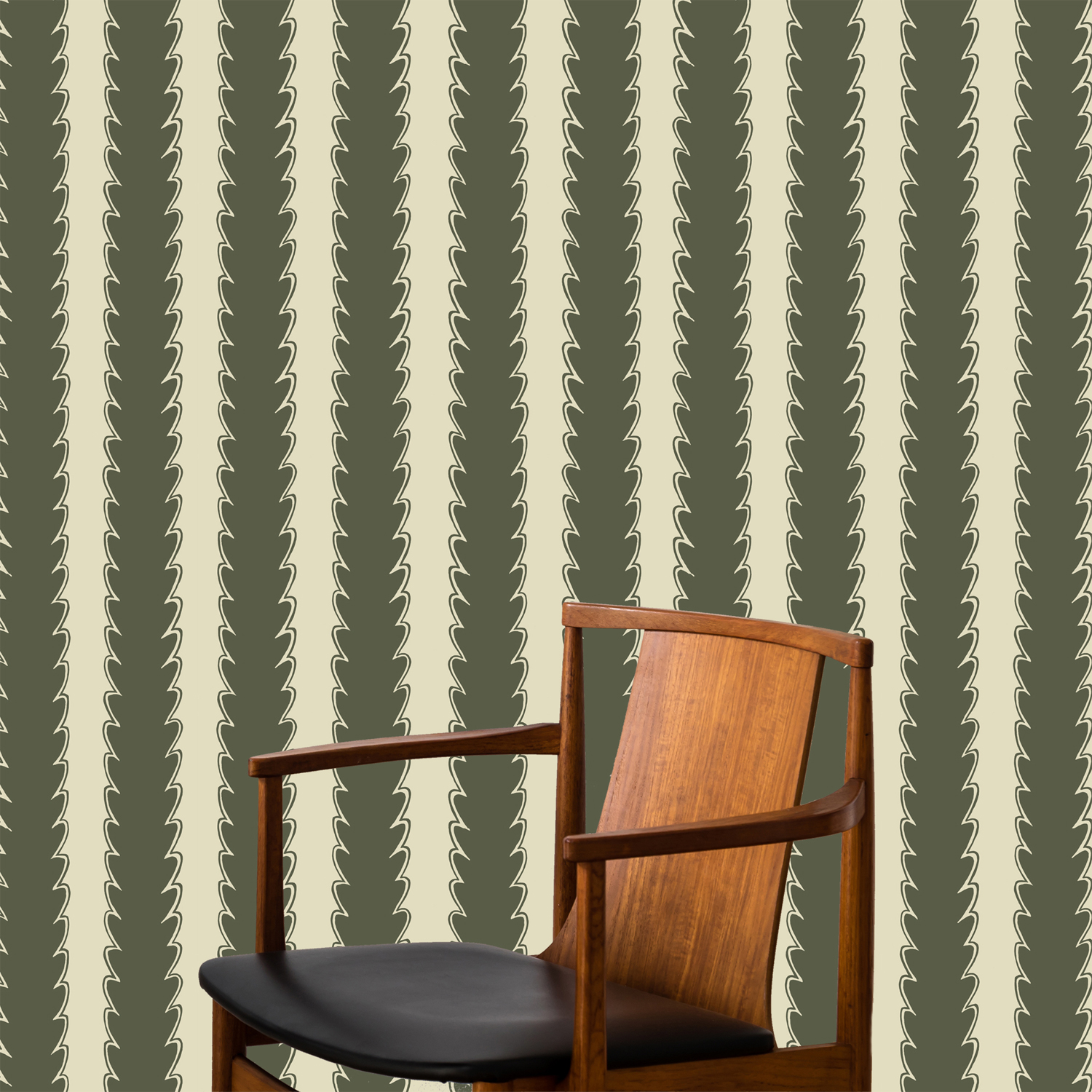 Tapete Scallop Stripe - Chaingate Green/ Maitland Green