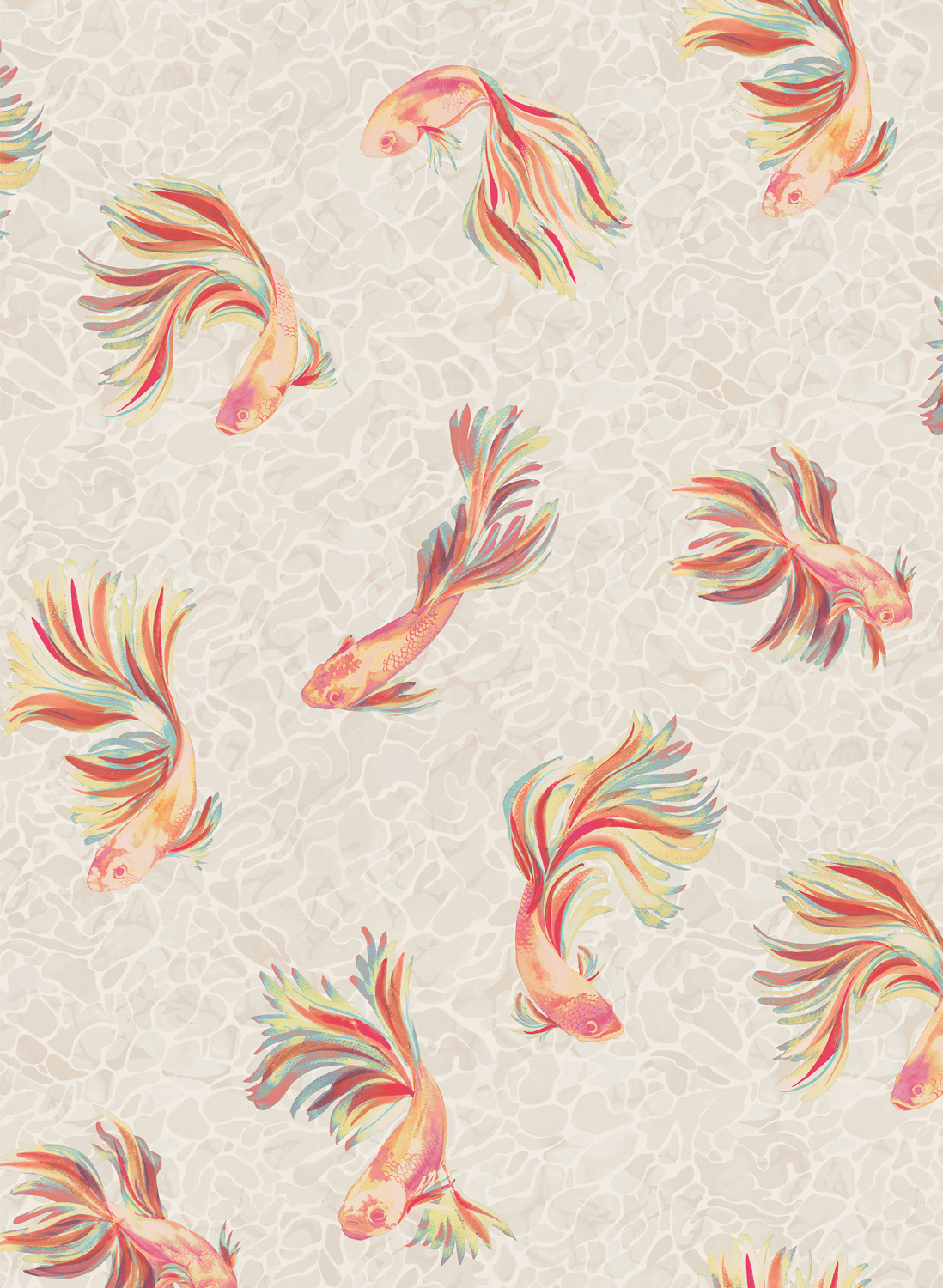 Tapete Aquaria - Linen/ Mandarin