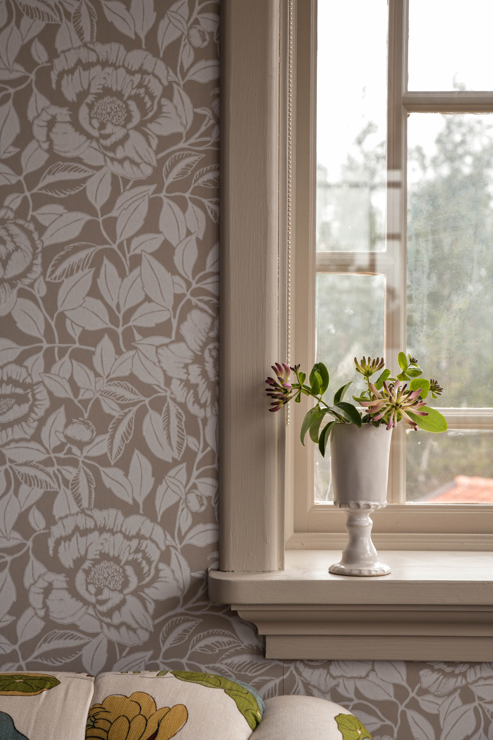 Tapete My Peony Garden - Chalk White