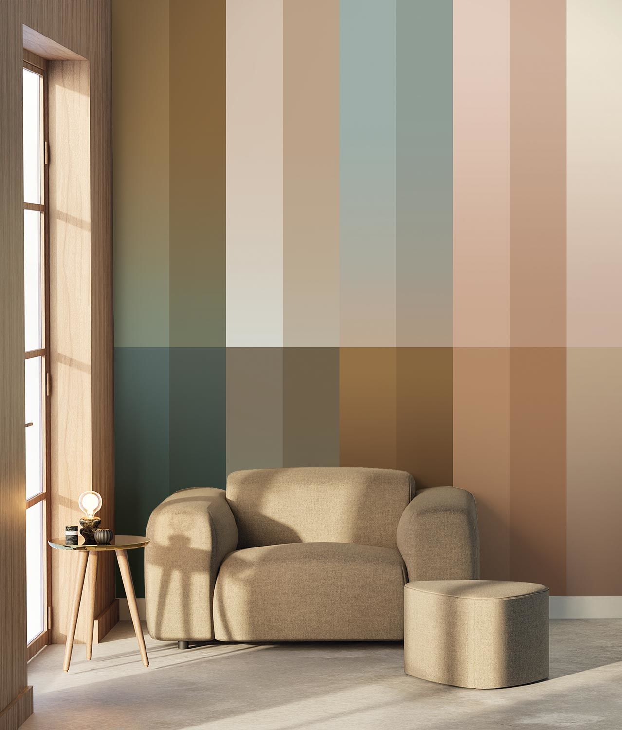 Wandbild Gradient Stripes Uyterlinde - 292 cm