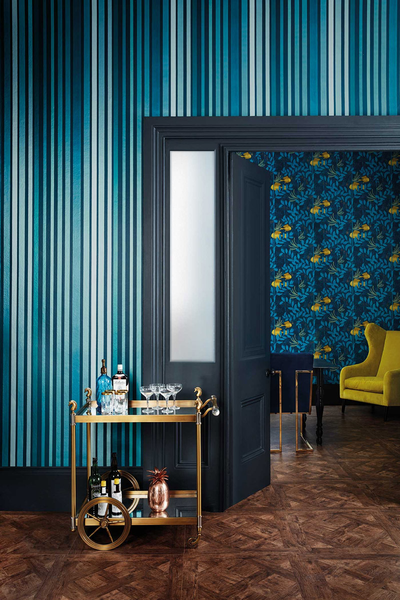 Tapete Carousel Stripe - Ink & Blues