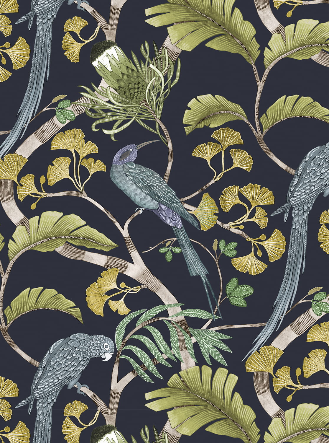 Tapete Living Branches - Petra and Greens