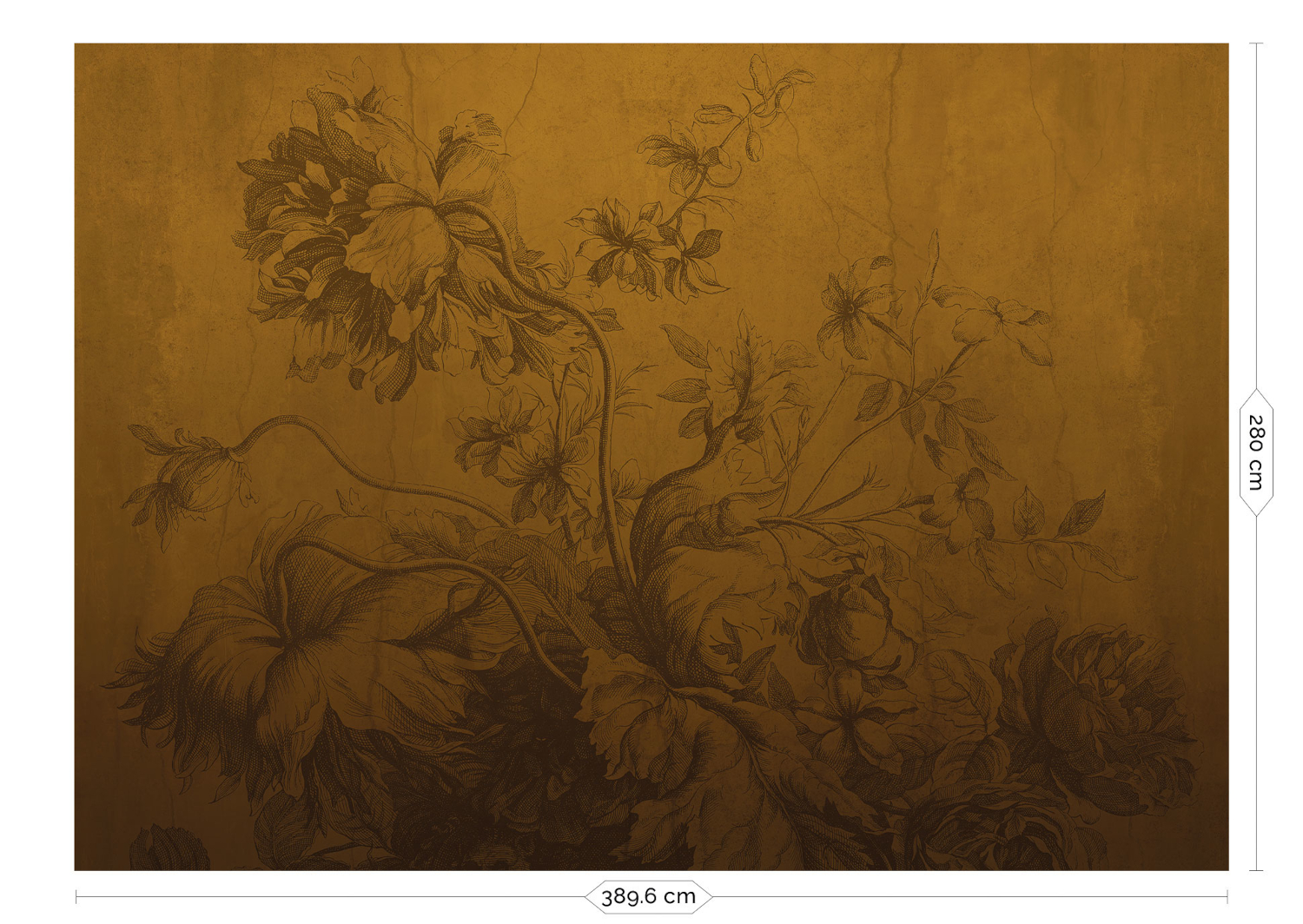 Wandbild Gradient Flowers Uyterlinde - Ocher 390 cm