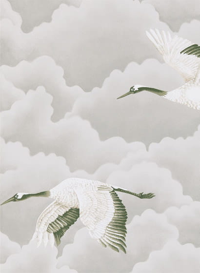 Tapete Cranes in Flight - Platinum