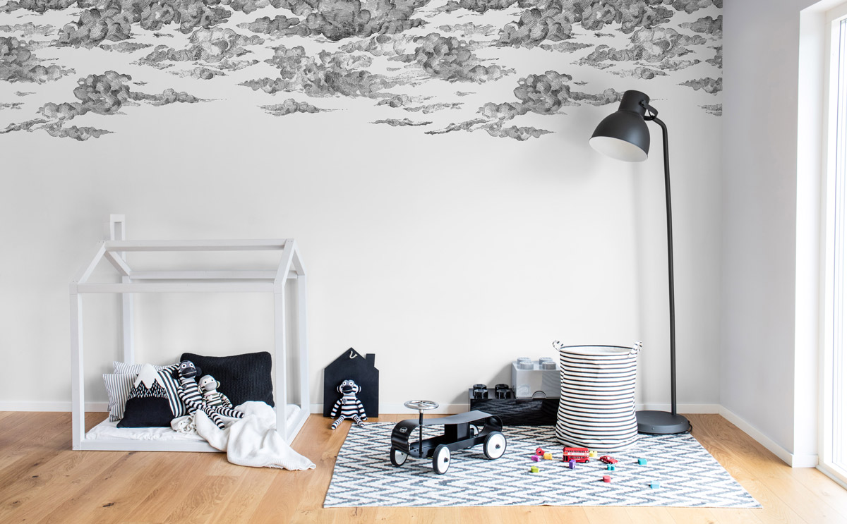 Wandbild Cotton Skies - Black
