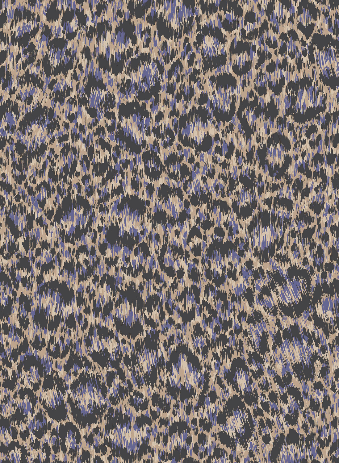 Carta da parati Hand-Painted Leopard - Sand & Violet
