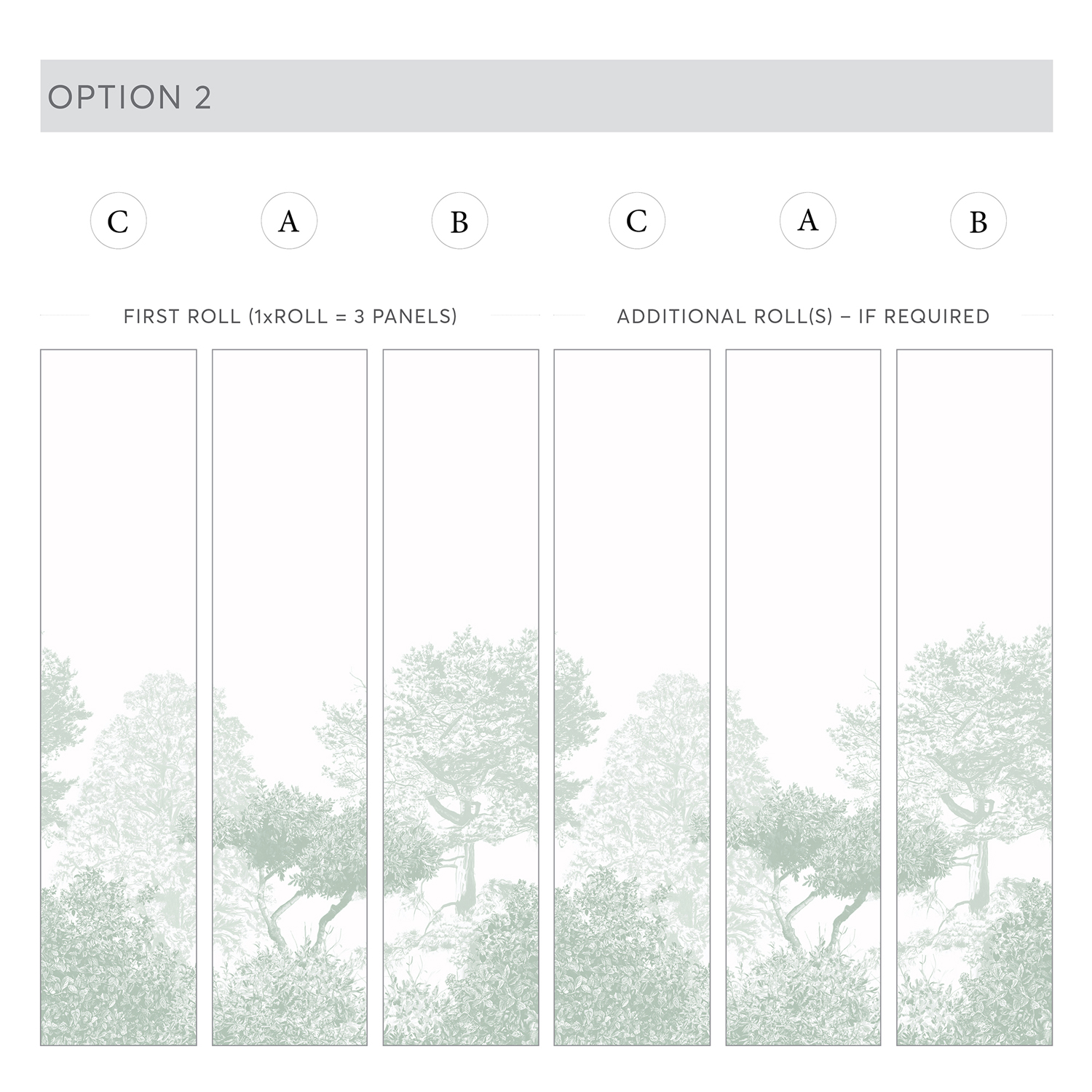 Wandbild Hua Trees - Dusty Green