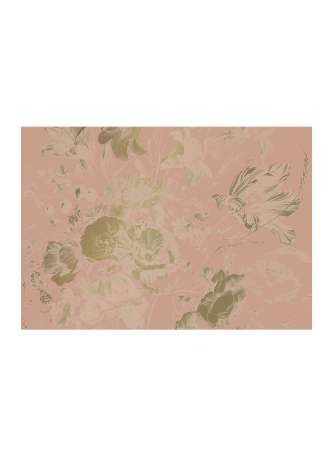 Wandbild Golden Age Flowers Gold 8 - XL