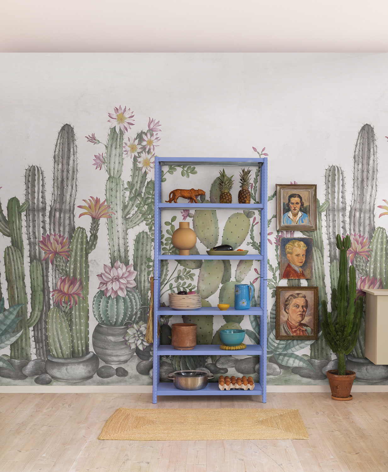 Wandbild Playful Cactus - Ivory