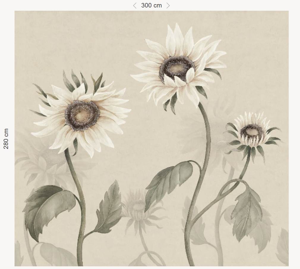 Wandbild Sunflowers - White