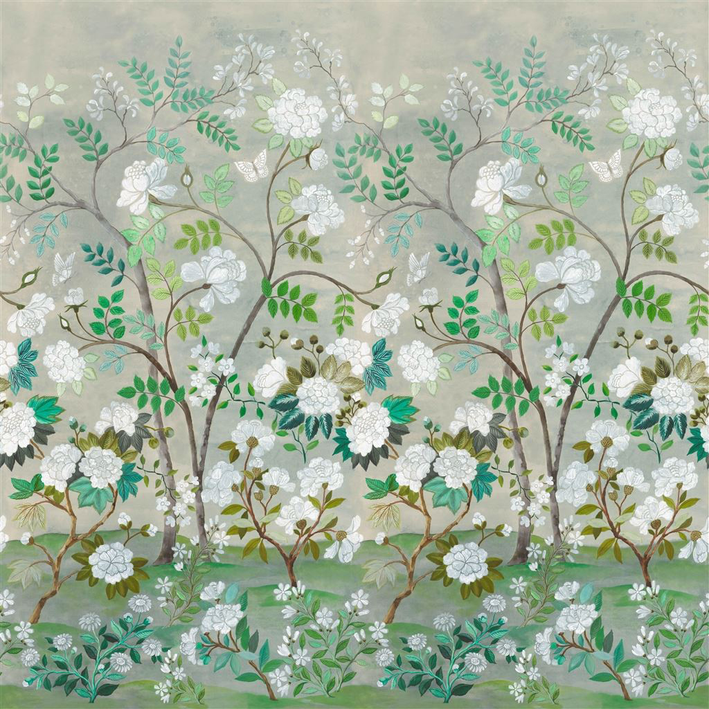 Wandbild Fleur Orientale - Celadon