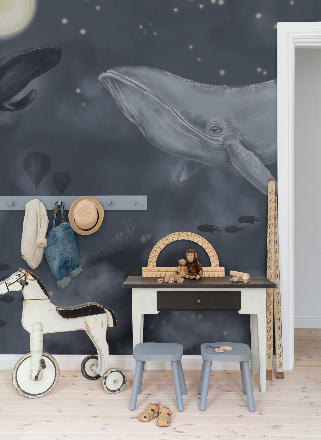 Mural Whales in the Sky - 9458W