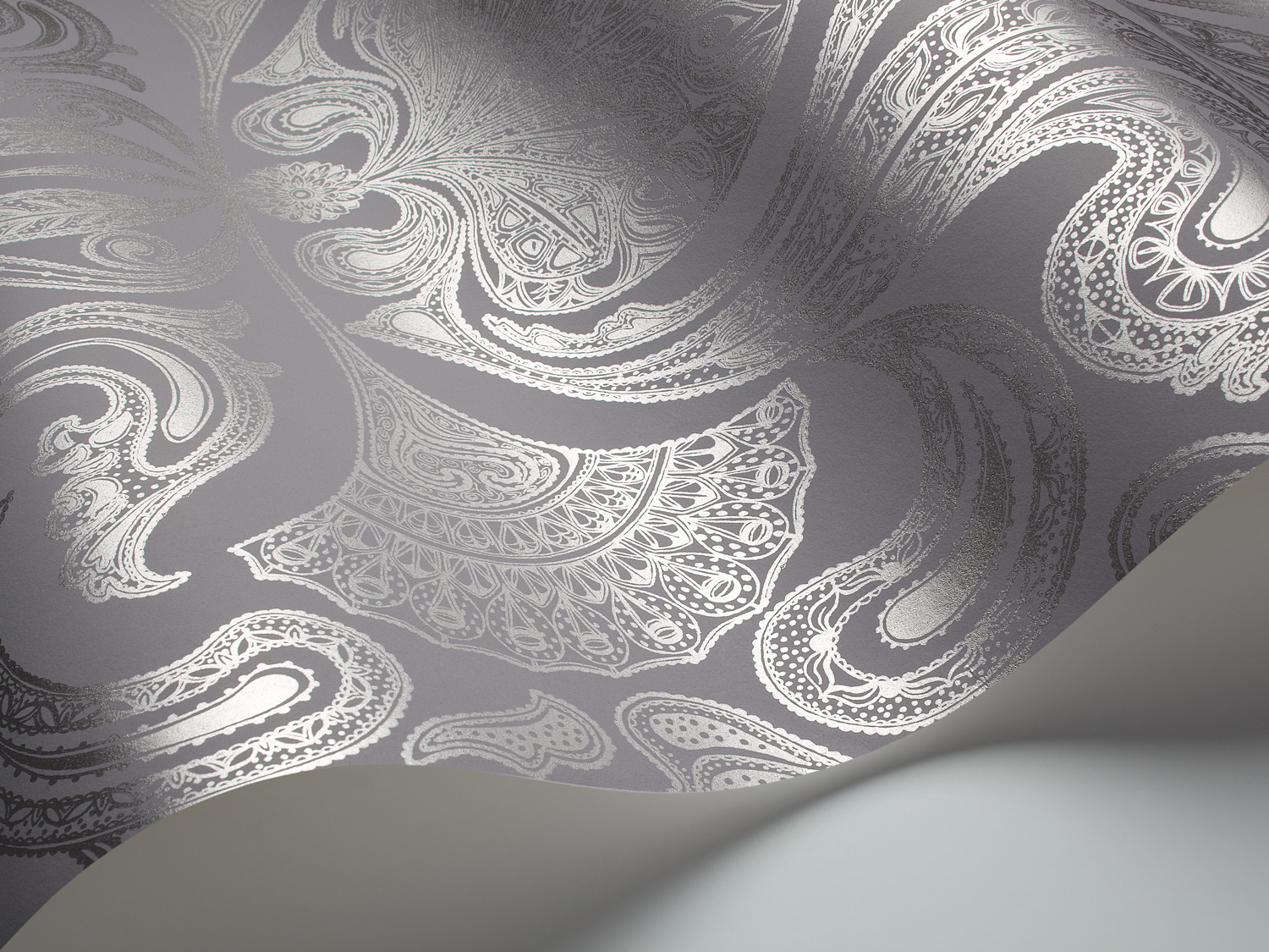 Tapete Malabar - Silver on Grey