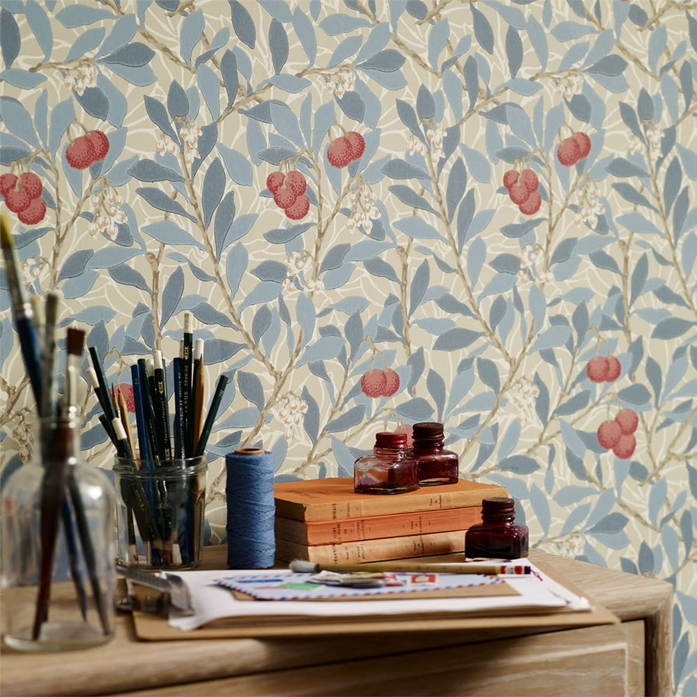 Wallpaper Arbutus - Woad/ Russet