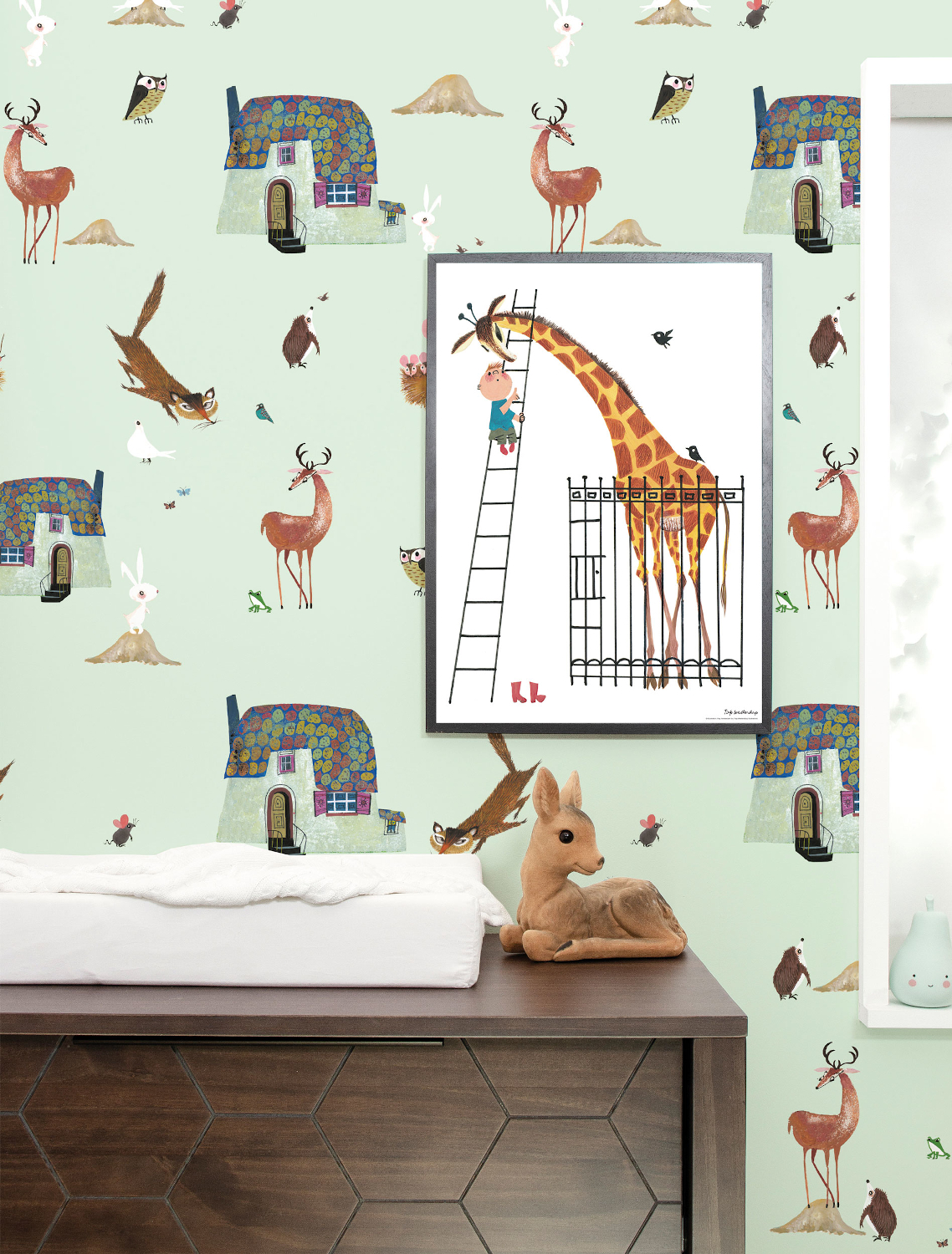 Tapete Forest Animals - green