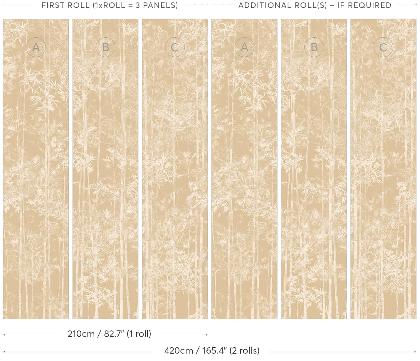 Wandbild Bamboo Beige - Panel A