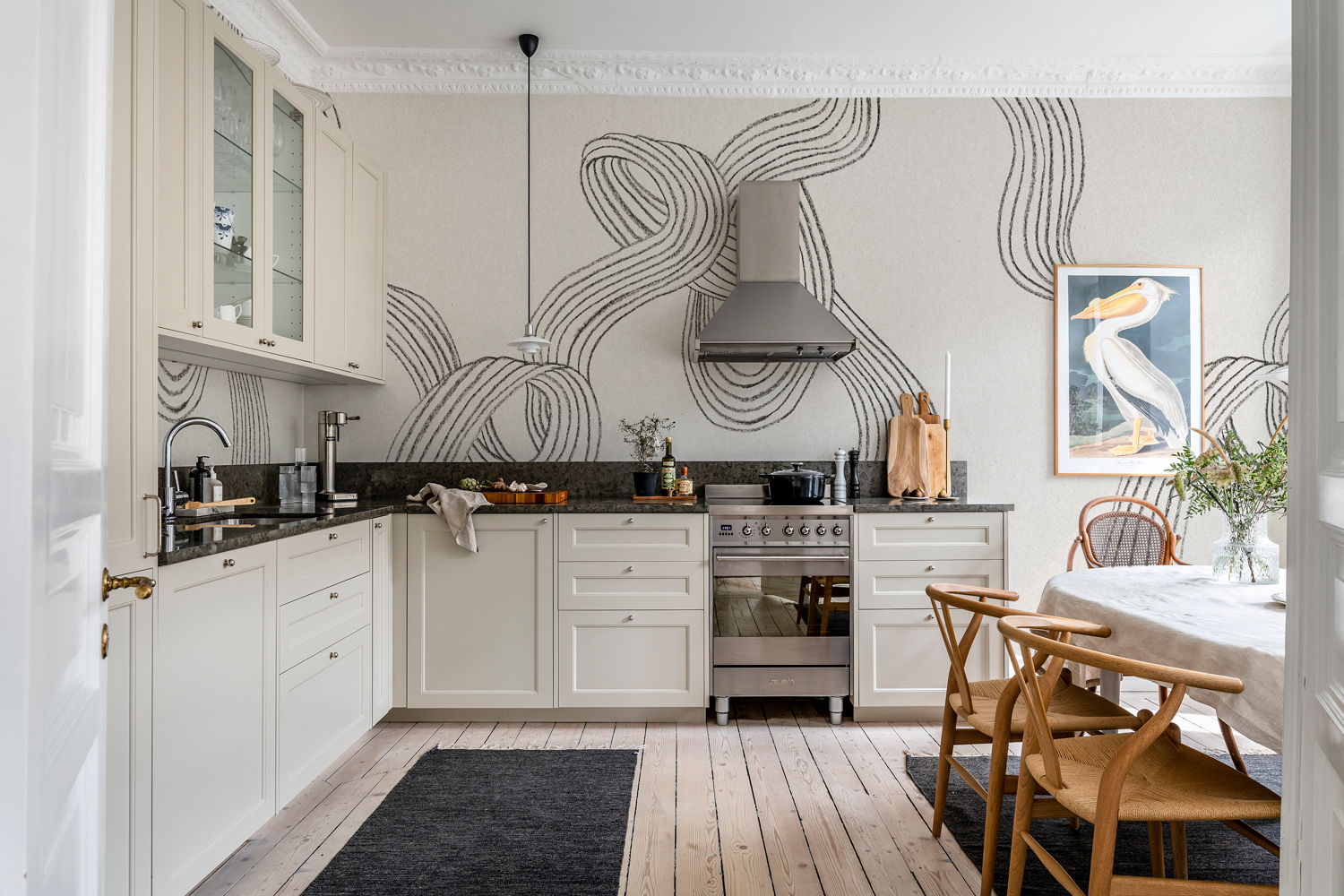 Wandbild Stripes - Graphite