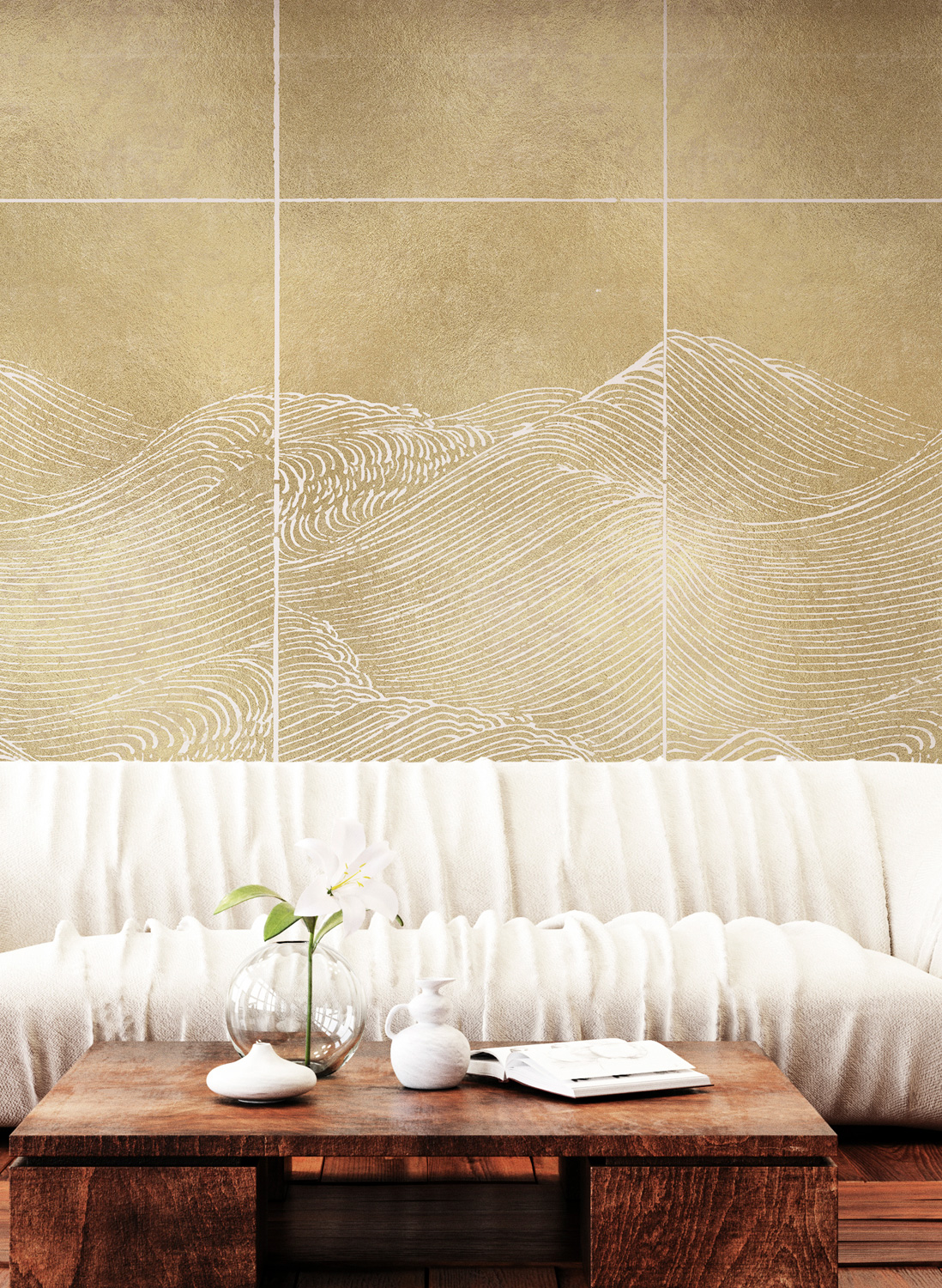 Wandbild Waves Metallics